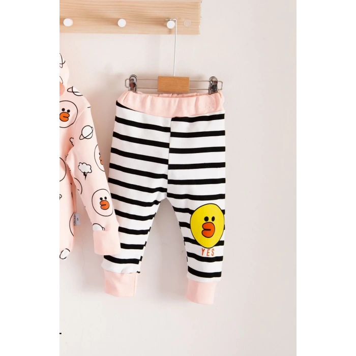 Civciv Desenli 2li % 100 Pamuk Kız Bebek Takımı