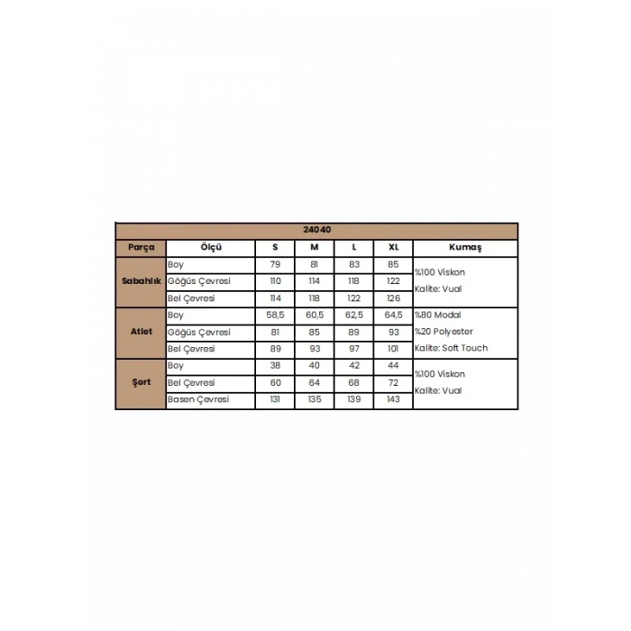 Desenli 3lü Alt Üst Takım