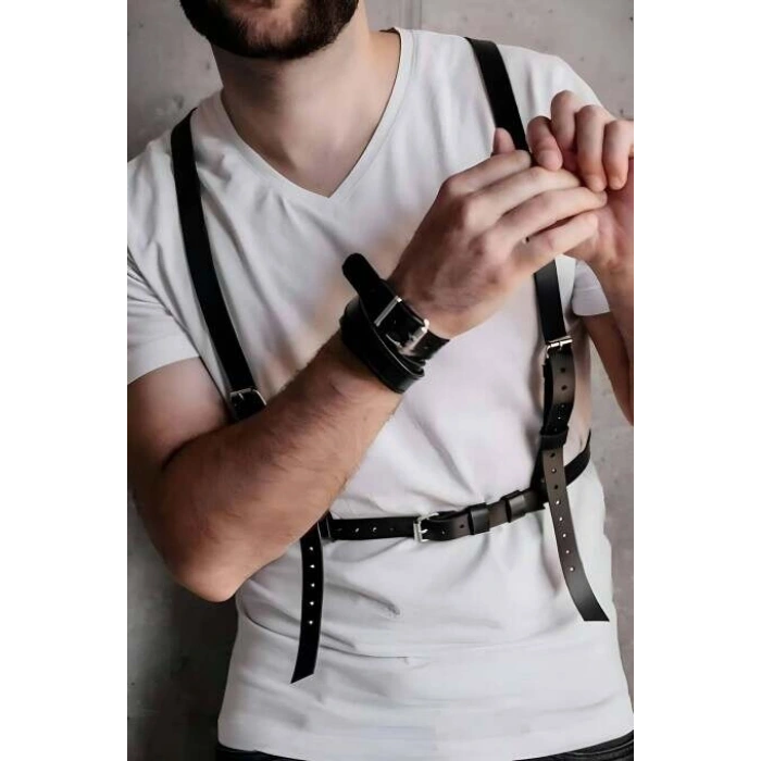 Erkrk Seksi Deri Göğüs Harness - Brfm126