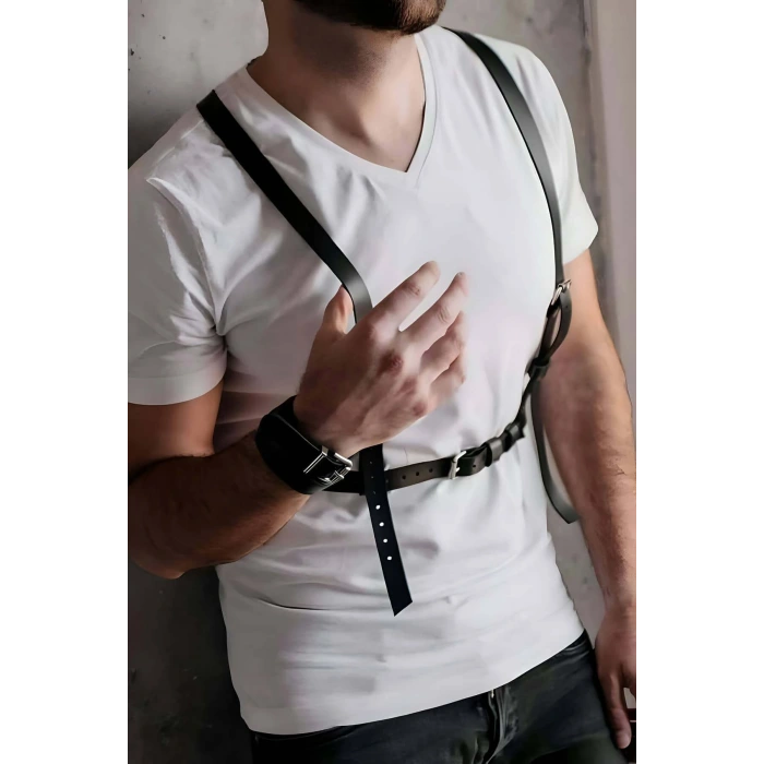 Erkrk Seksi Deri Göğüs Harness - Brfm126