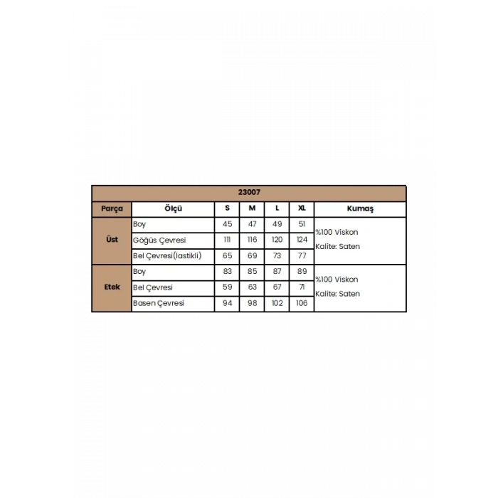 Etnik Desenli Saten Etek Takımı