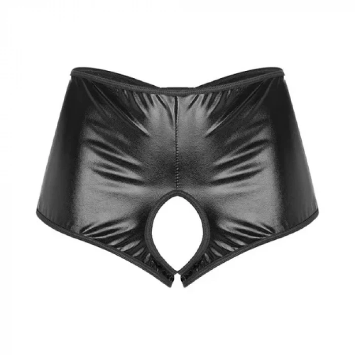 Fantezi Siyah Özel Bölgeleri Açık Parlak Külot