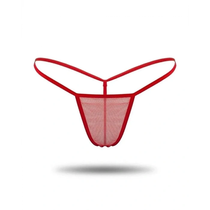 Kadın 3lü Transparan Tül String