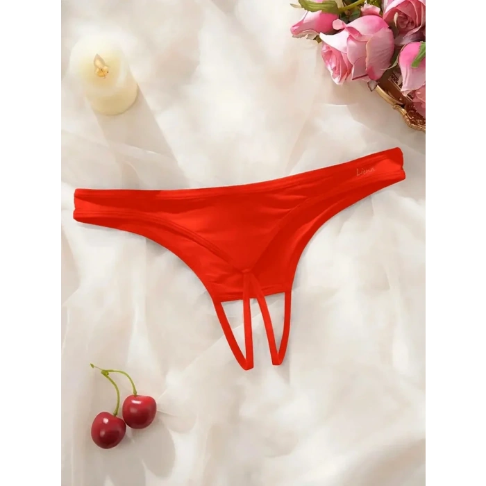 Kadın Kırmızı Ağ Bölgesi Açık Külot