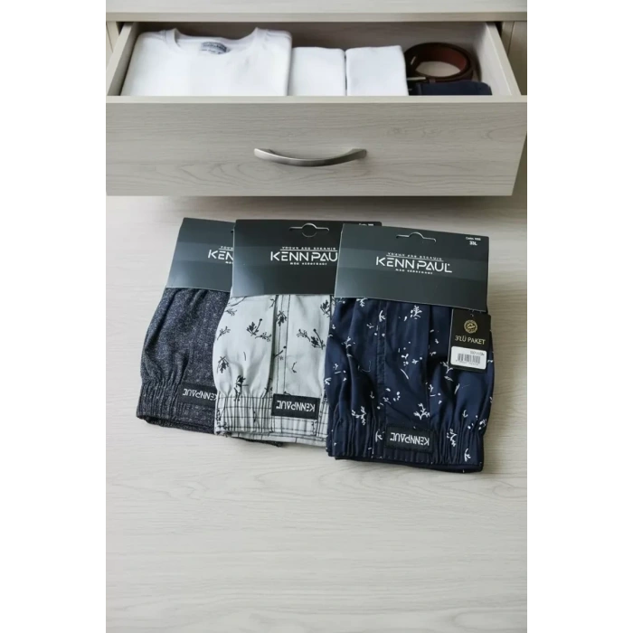 Kenpaul Desenli Poplin Erkek Boxer 6 Adet