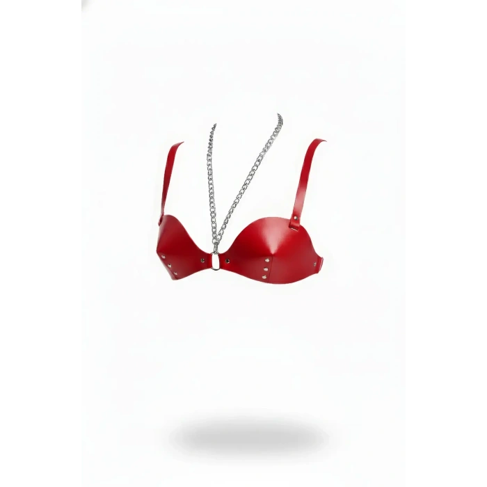 Kırmızı Göğüs Harness Konik Kesim Zımba Detaylı - Brf1380