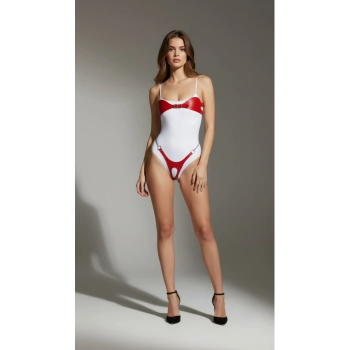 Kırmızı Harness Takım Parlak Vinil Fiyonk Detaylı - Brf1234