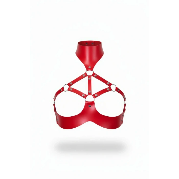 Kırmızı Kadın Kemer Deri Yaka Detaylı Vücut Aksesuarı - Brf1237