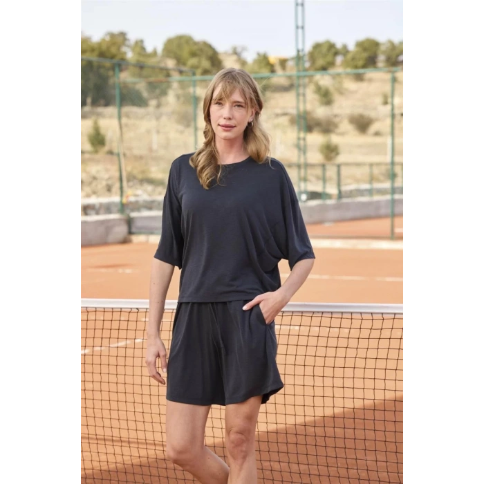 Kısa Kollu Bisiklet Yaka Alt Üst Takım