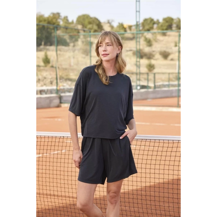 Kısa Kollu Bisiklet Yaka Alt Üst Takım