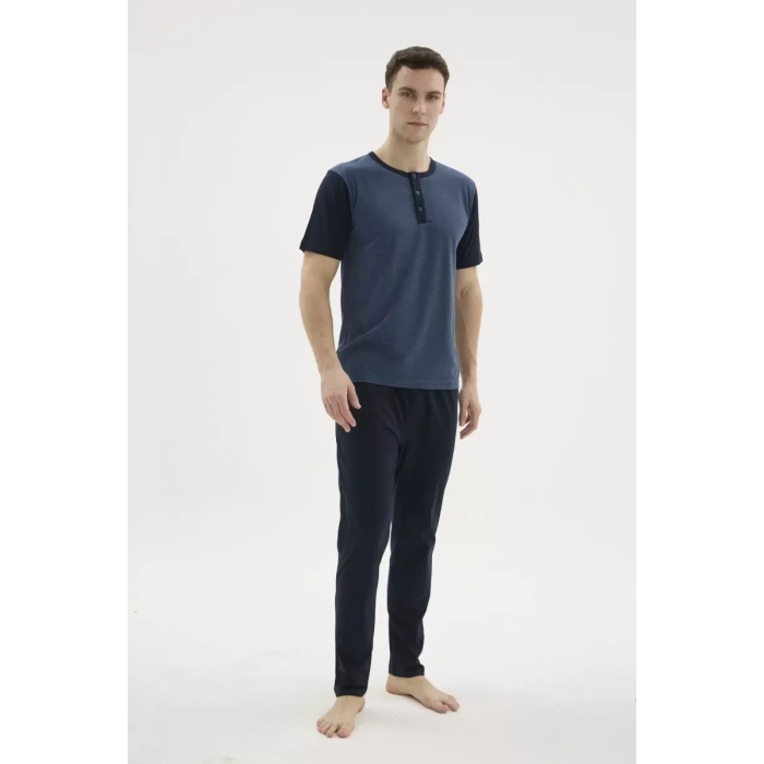 Kocabey 2205 Erkek Battal Midi Yaka Pijama Takım