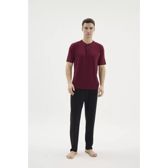 Kocabey Kkt-26153 Erkek Midi Yaka Pijama Takımı