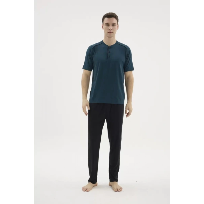 Kocabey Kkt-26153 Erkek Midi Yaka Pijama Takımı