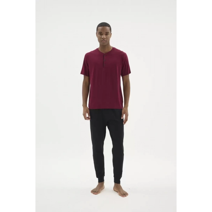 Kocabey Kkt-26155 Erkek Midi Yaka Pijama Takımı