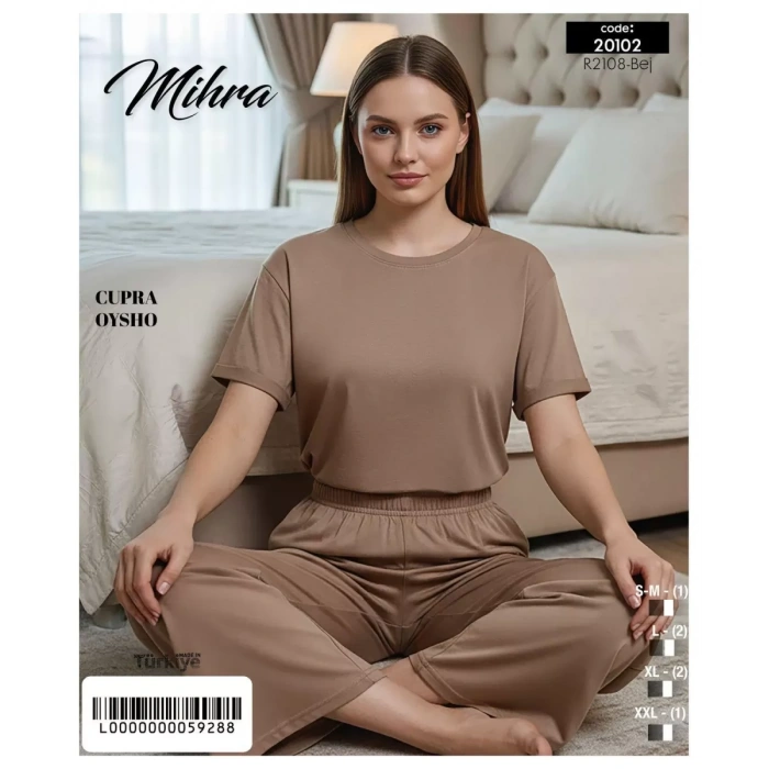 Mihra 20102 Kadın Oysho Kısa Kol Pijama Takımı