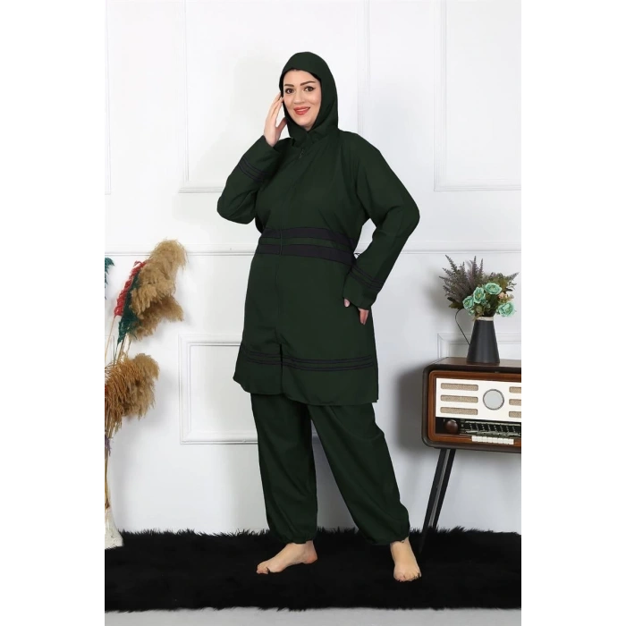 Moda Büyük Beden Tesettür Mayo Haki