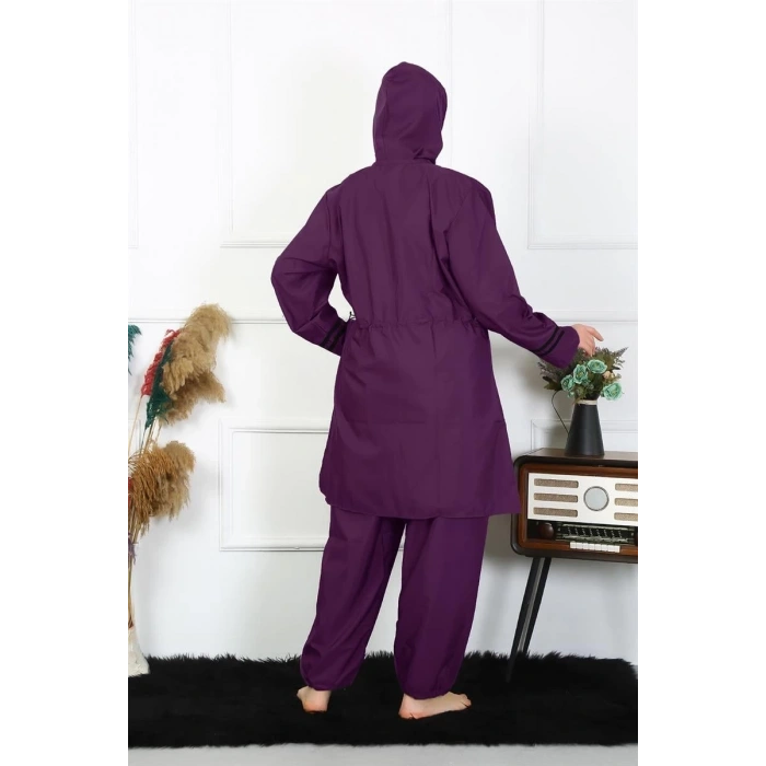 Moda Büyük Beden Tesettür Mayo Mor