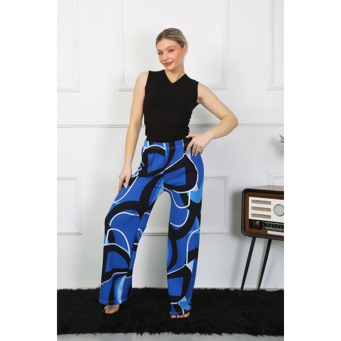 Moda Kadın Bol Paça Penye Saks Alt Üst Takım