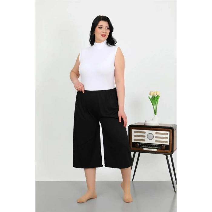 Moda Kadın Büyük Beden Bürümcük Kapri