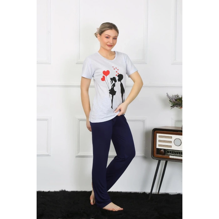 Moda Kadın Kısa Kol Penye Pİjama Takımı