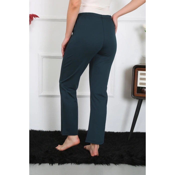 Moda Kadın Pamuk Penye Tek Alt Pijama Petrol