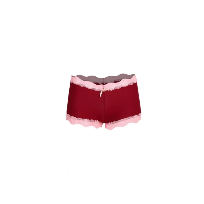 Moda Kadın Pamuklu 2li Boxer Bordo