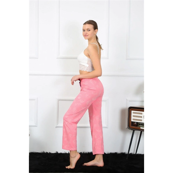Moda Kadın Pamuklu Alt Pijama Pembe