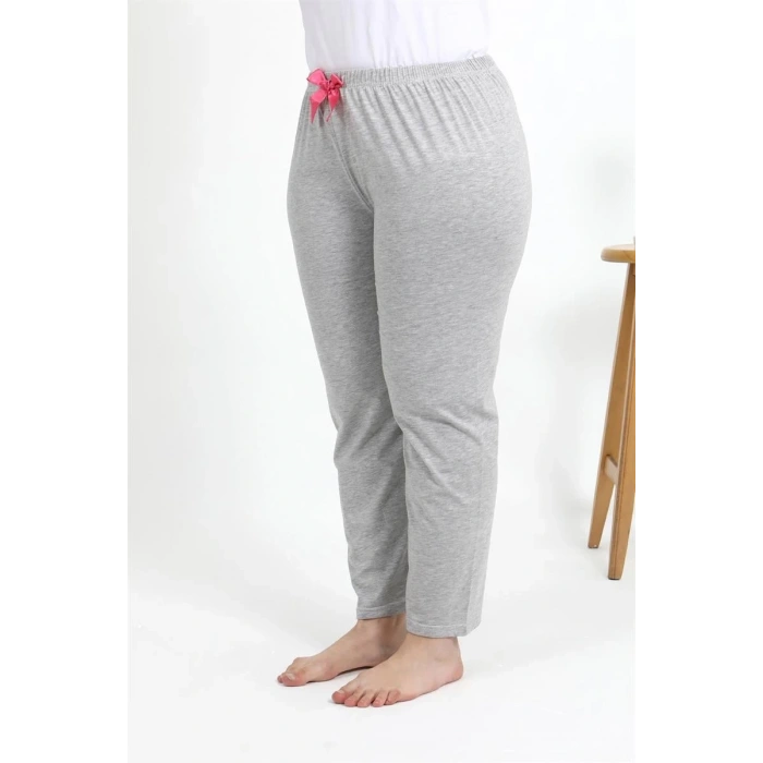Moda Kadın Pamuklu Büyük Beden Alt Pijama Gri