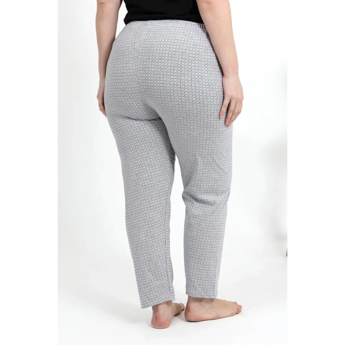 Moda Kadın Pamuklu Büyük Beden Alt Pijama Gri
