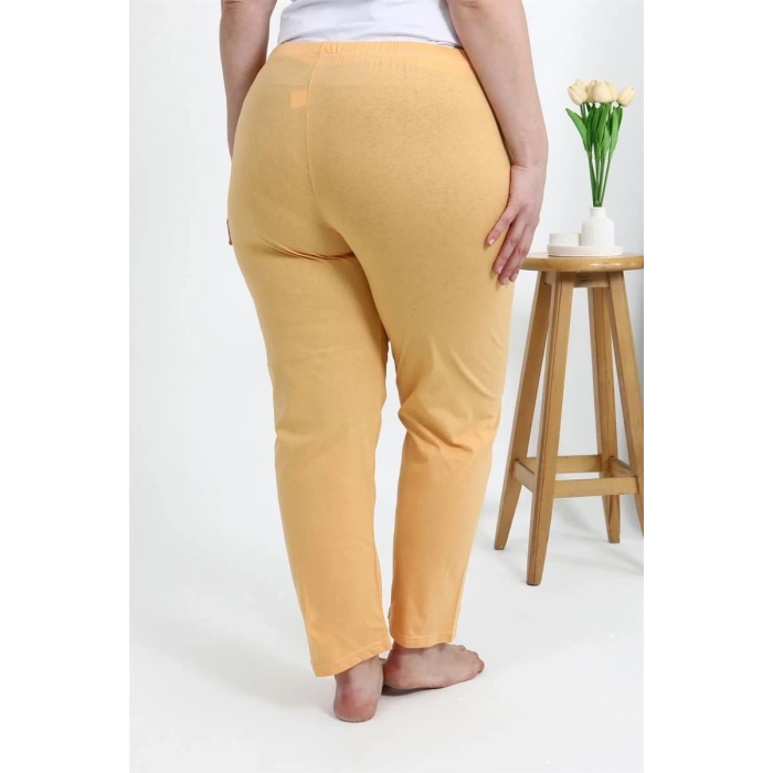 Moda Kadın Pamuklu Büyük Beden Alt Pijama Sarı