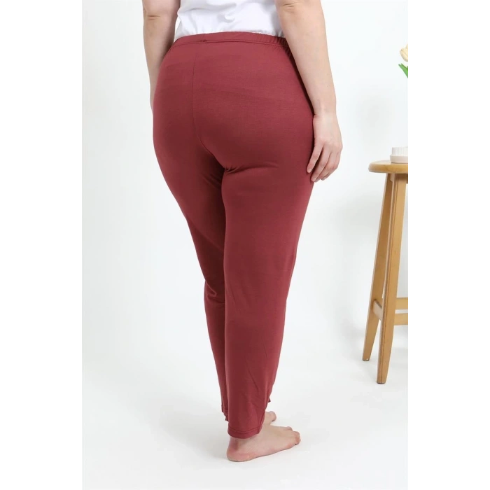 Moda Kadın Pamuklu Büyük Beden Alt Pijama Yavruağzı