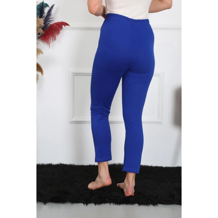 Moda Kadın Pamuklu Sax Tek Alt Pijama