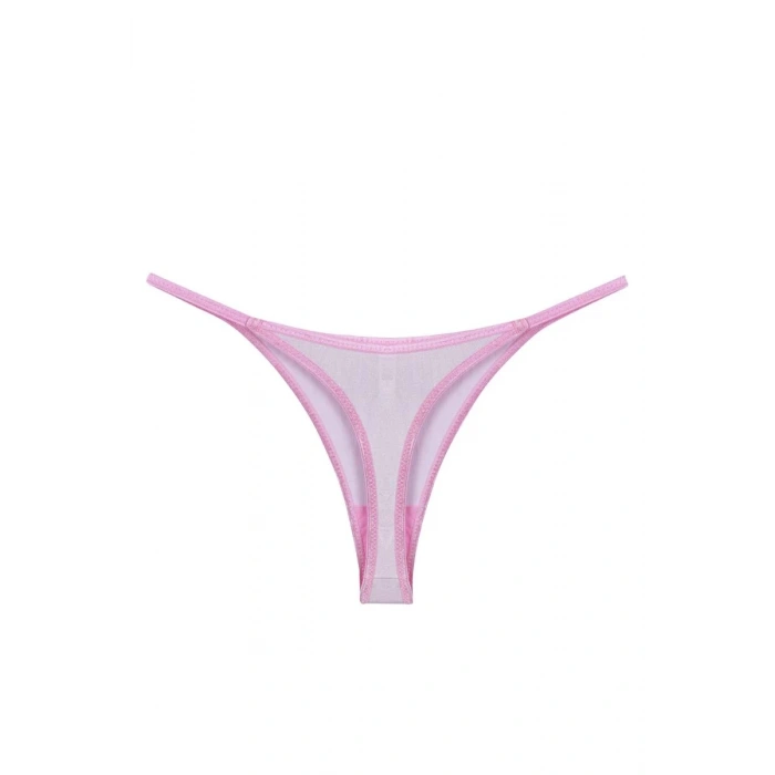 Moda Kadın Pembe Transparan 2li Tanga Slip
