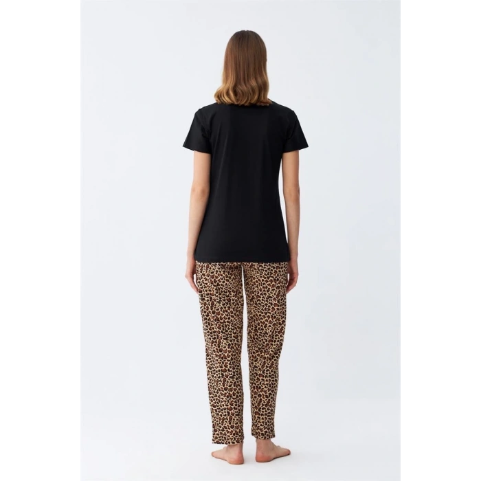 Moda Kadın Penye Kısa Kol Pijama Takım 4128