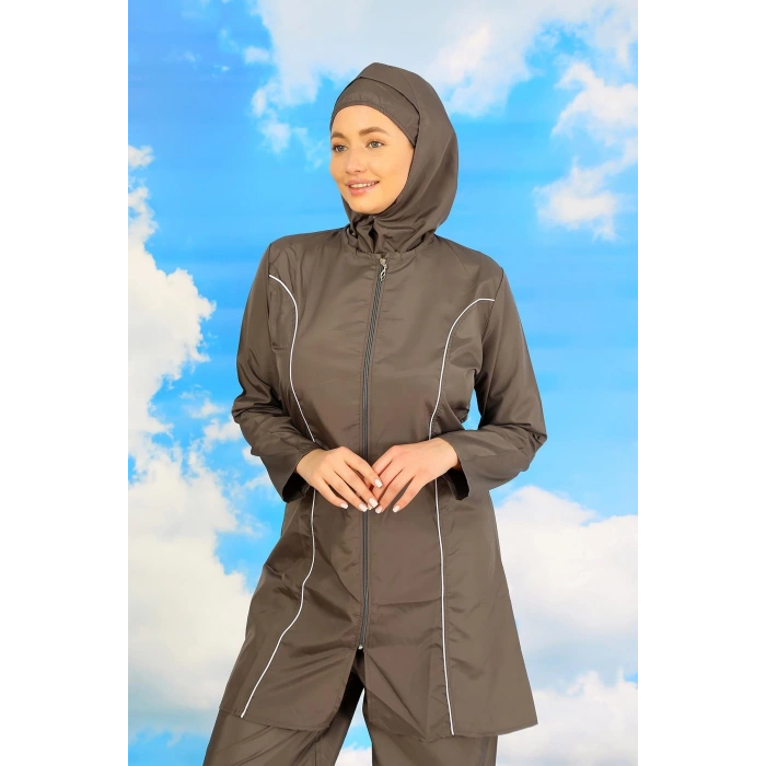 Moda Kadın Tam Tesettür Füme Mayo