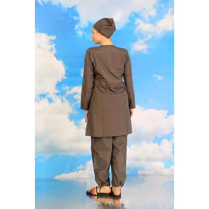 Moda Kadın Tam Tesettür Füme Mayo