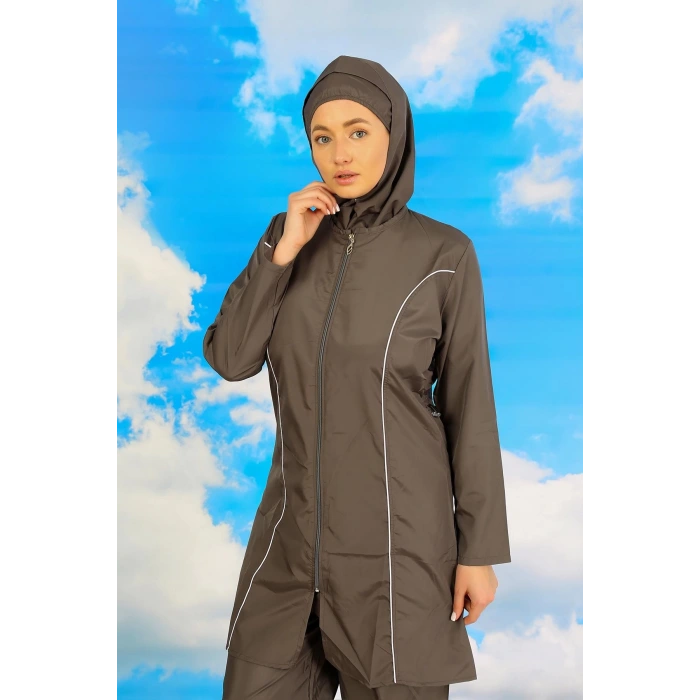 Moda Kadın Tam Tesettür Füme Mayo