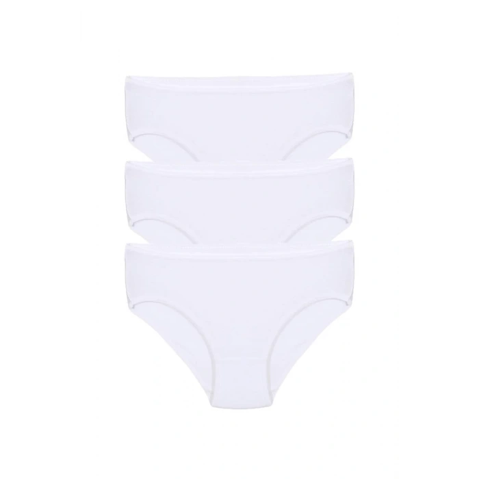 Moda Kız Çocuk 3lü Beyaz Külot