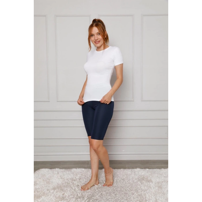 Moda Microfiber Diz Üstü Tayt Lacivert