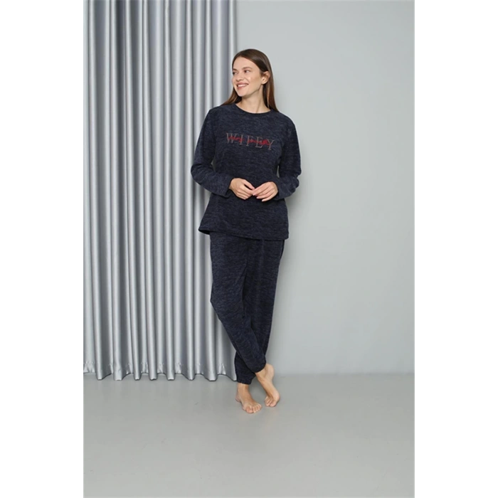 Moda Polar Kadın Pijama Takımı Lacivert