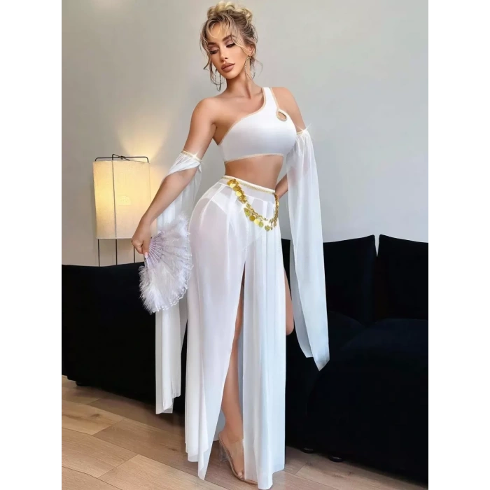 Özel Tasarım Kadın Beyaz Fantezi Harem Kostüm