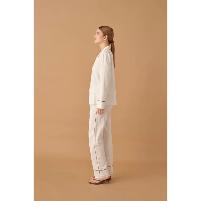 Pierre Cardin 25235 Kadın 3lü Braletli Biyeli Pijama Takım