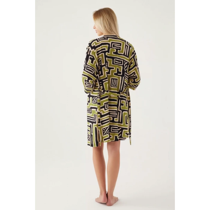 Pierre Cardin 8819-s Kadın Desenli Sabahlıklı Şort Takım