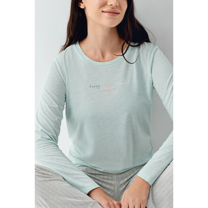 Pierre Cardin 9050-s Kadın Uzun Kol Pijama Takım