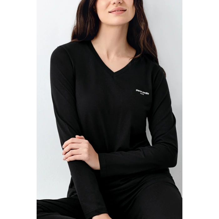 Pierre Cardin 9070-x Kadın Battal Uzun Kol Pijama Takım
