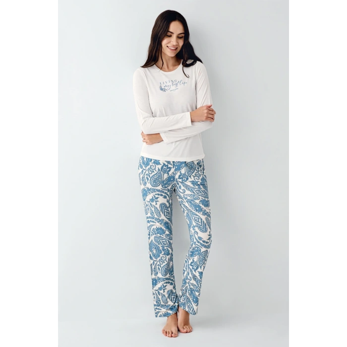 Pierre Cardin 9074-s Kadın Uzun Kol Pijama Takım