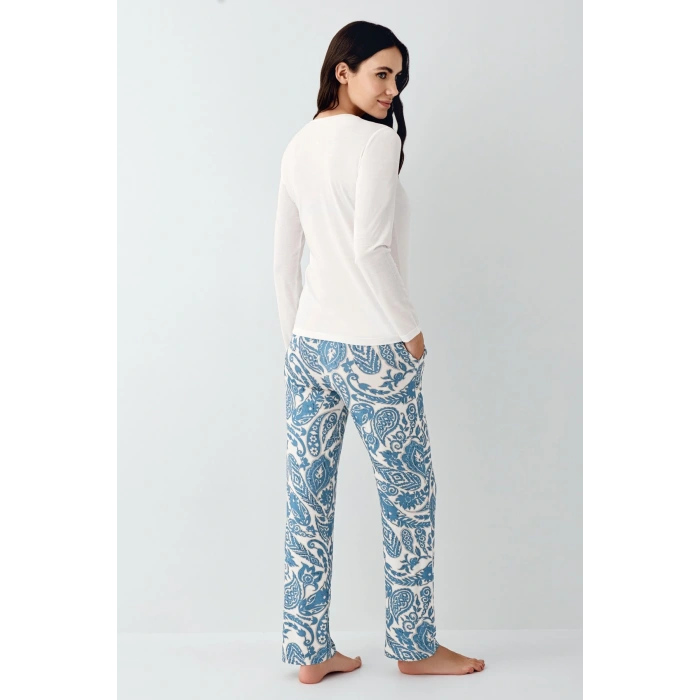 Pierre Cardin 9074-s Kadın Uzun Kol Pijama Takım