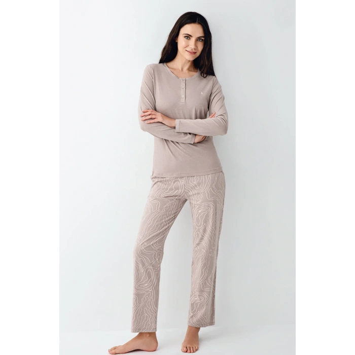 Pierre Cardin 9097-s Kadın Uzun Kol Pijama Takım