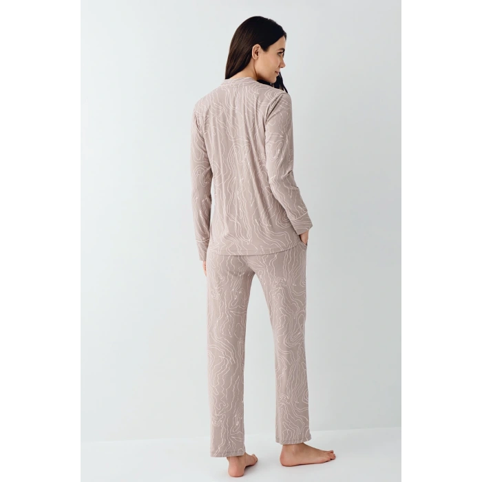 Pierre Cardin 9098-s Kadın Uzun Kol Pijama Takımı