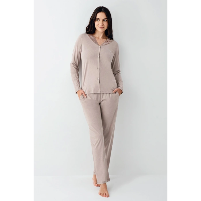 Pierre Cardin 9116-s Kadın Önü Düğmeli  Pijama Takımı